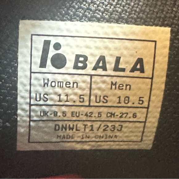 BALA 12 BLACK NOCTURNAL NURSING SNEAKERS SIZE WOMEN 11.5 MENS 10.5 - Picture 7 of 7